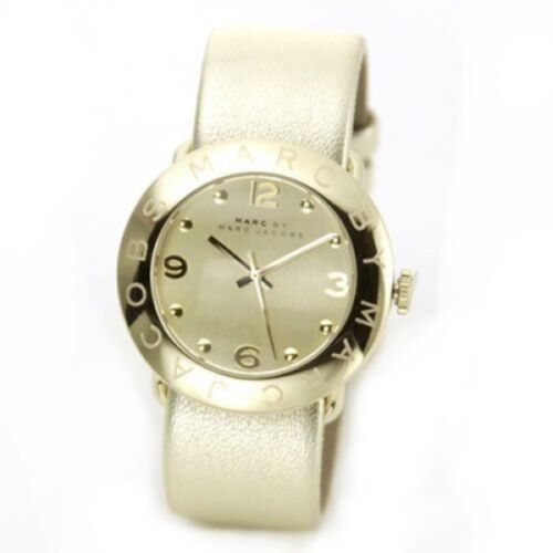  Shop Authentic Marc Jacobs Amy Gold Dial Gold Leather Strap Watch for Women - MBM8627 - Luxxuri