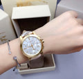  Shop Authentic Burberry The City White Dial Haymarket Beige Leather Strap Watch for Women - BU9752 - Luxxuri