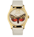 Shop Authentic Gucci G Timeless Butterfly White Dial White Leather Strap Watch For Women - YA1264062 - Luxxuri