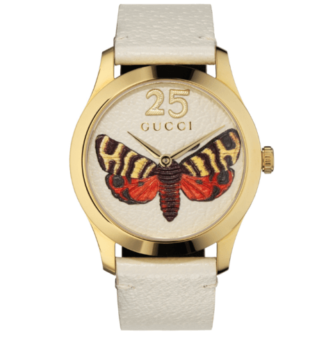  Shop Authentic Gucci G Timeless Butterfly White Dial White Leather Strap Watch For Women - YA1264062 - Luxxuri