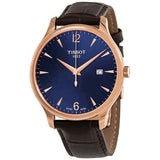  Shop Authentic Tissot T Classic Tradition Blue Dial Brown Leather Strap Watch For Men - T063.610.36.047.00 - Luxxuri
