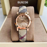  Shop Authentic Burberry The City Pink Dial Brown Leather Strap Watch for Women - BU9236 - Luxxuri
