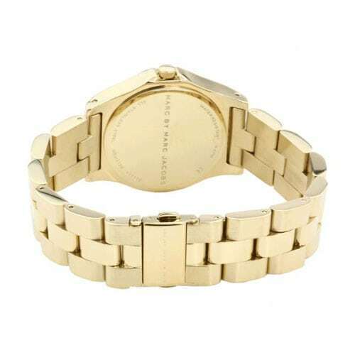 Marc Jacobs Blade Gold Dial Gold Steel Strap Watch for Women - MBM3126