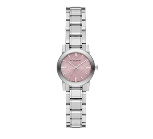  Shop Authentic Burberry The City Diamonds Pink Dial Silver Steel Strap Watch for Women - BU9231 - Luxxuri