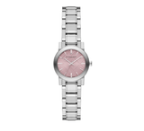  Shop Authentic Burberry The City Diamonds Pink Dial Silver Steel Strap Watch for Women - BU9231 - Luxxuri