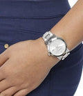 Burberry The City White Dial Silver Steel Strap Watch for Women - BU9100