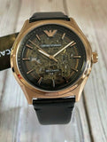  Shop Authentic Emporio Armani Meccanico Black Dial Black Leather Watch For Men - AR60004 - Luxxuri