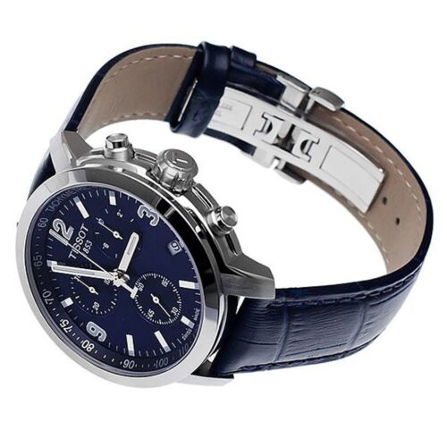  Shop Authentic Tissot PRC 200 Chronograph Blue Dial Blue Leather Strap Watch For Men - T055.417.16.047.00 - Luxxuri
