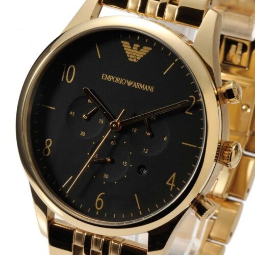  Shop Authentic Emporio Armani Classic Chronograph Black Dial Gold Steel Strap Watch For Men - AR1893 - Luxxuri