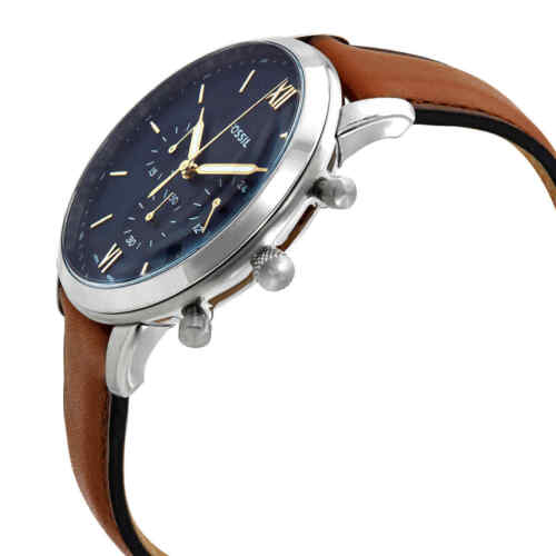  Shop Authentic Fossil Neutra Chronograph Blue Dial Brown Leather Strap Watch for Men - FS5453 - Luxxuri