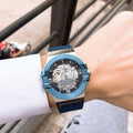  Shop Authentic Maserati Potenza Skeleton Dial Quartz Blue Silicon Watch For Men - R8821108028 - Luxxuri