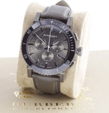  Shop Authentic Burberry The City Chronograph Ion Plated Grey Dial Grey Leather Strap Watch for Men - BU9384 - Luxxuri