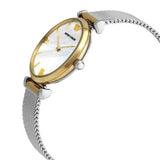  Shop Authentic Emporio Armani Gianni T Bar Mother of Pearl Dial Silver Mesh Bracelet Watch For Women - AR2068 - Luxxuri