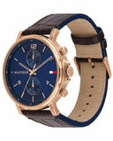  Shop Authentic Tommy Hilfiger Daniel Blue Dial Brown Leather Strap Watch for Men - 1710418 - Luxxuri