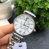  Shop Authentic Emporio Armani Gianni T Bar White Marble Dial Silver Steel Strap Watch For Women - AR11170 - Luxxuri