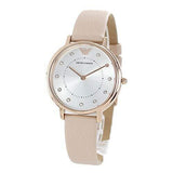  Shop Authentic Emporio Armani Kappa Rose Gold & White Dial Beige Nude Leather Strap Watch For Women - AR2510 - Luxxuri