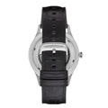  Shop Authentic Emporio Armani Meccanico Silver Skeleton Dial Black Leather Strap Watch For Men - AR2072 - Luxxuri