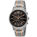  Shop Authentic Emporio Armani Renato Chronograph Black Dial Two Tone Steel Strap Watch For Men - AR11165 - Luxxuri