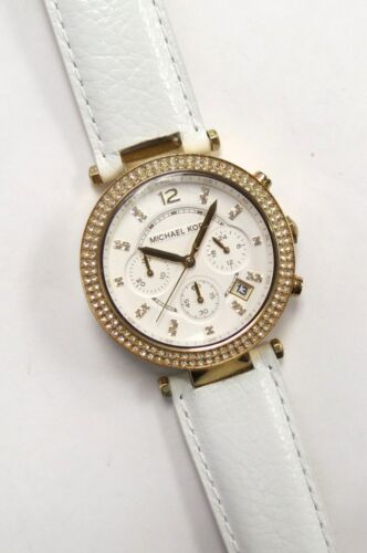  Shop Authentic Michael Kors Parker White Dial with Diamonds White Leather Strap Watch for Women - MK2290 - Luxxuri