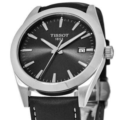  Shop Authentic Tissot Gentleman Black Dial Black Leather Strap Watch For Men - T127.410.16.051.00 - Luxxuri