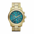  Shop Authentic Michael Kors Runway Stop Hunger Blue Dial Gold Steel Strap Watch for Men - MK8315 - Luxxuri