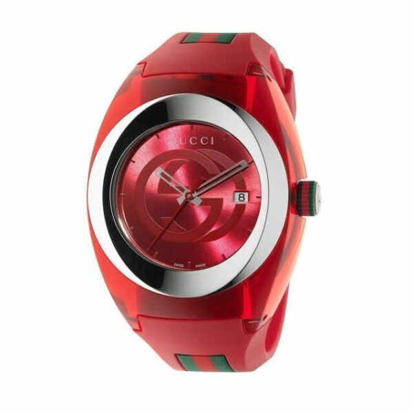  Shop Authentic Gucci Sync XXL Quartz Red Dial Red Rubber Strap Unisex Watch -  YA137103 - Luxxuri