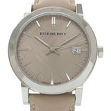  Shop Authentic Burberry The City Silver Dial Beige Leather Strap Unisex Watch - BU9010 - Luxxuri