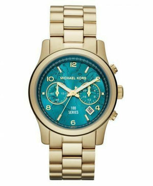  Shop Authentic Michael Kors Runway Hunger Stop100 Series Blue Dial Gold Steel Strap Watch for Women - MK5815 - Luxxuri