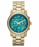  Shop Authentic Michael Kors Runway Hunger Stop100 Series Blue Dial Gold Steel Strap Watch for Women - MK5815 - Luxxuri