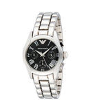  Shop Authentic Emporio Armani Velente Chronograph Black Dial Silver Steel Strap Watch For Women - AR0674 - Luxxuri