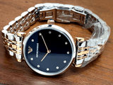  Shop Authentic Emporio Armani Gianni T Bar Crystal Blue Dial Two Tone Steel Strap Watch For Women - AR11092 - Luxxuri