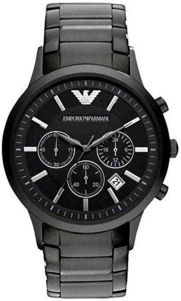  Shop Authentic Emporio Armani Classic Chronograph Black Dial Black Stainless Steel Strap Watch For Men - AR2453 - Luxxuri