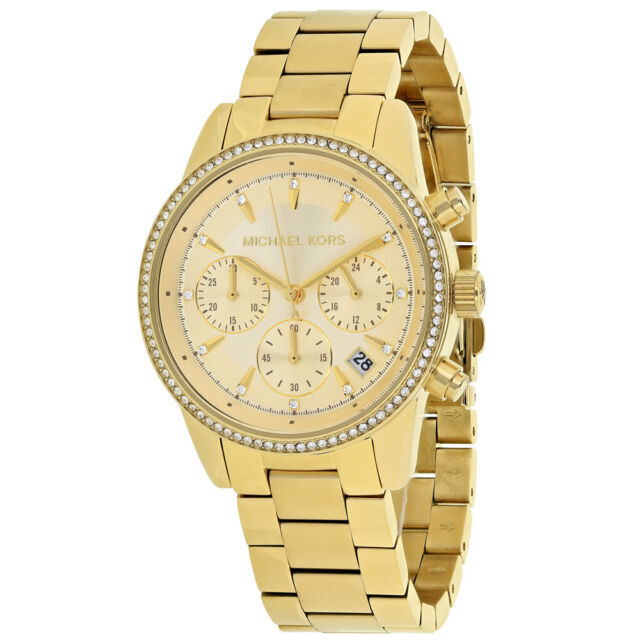  Shop Authentic Michael Kors Ritz Gold Dial Gold Steel Strap Watch for Women - MK6356 - Luxxuri