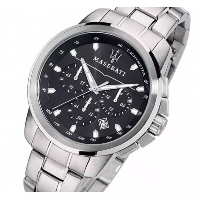  Shop Authentic Maserati Successo Chronograph Black Dial Silver Steel Strap Watch For Men - R8873621001 - Luxxuri