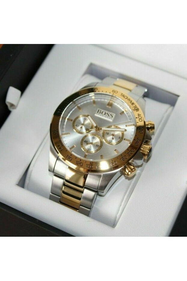  Shop Authentic Hugo Boss Ikon Chronograph Silver Dial Two Tone Steel Strap Watch for Men - 1512960 - Luxxuri