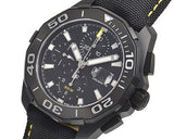  Shop Authentic Tag Heuer Aquaracer Chronograph PVD Black Dial Black Nylon Strap Watch for Men - CAY218A.FC6361 - Luxxuri