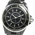  Shop Authentic Chanel J12 Quartz Diamonds Black Dial Black Steel Strap Watch for Women - J12 H1625 - Luxxuri