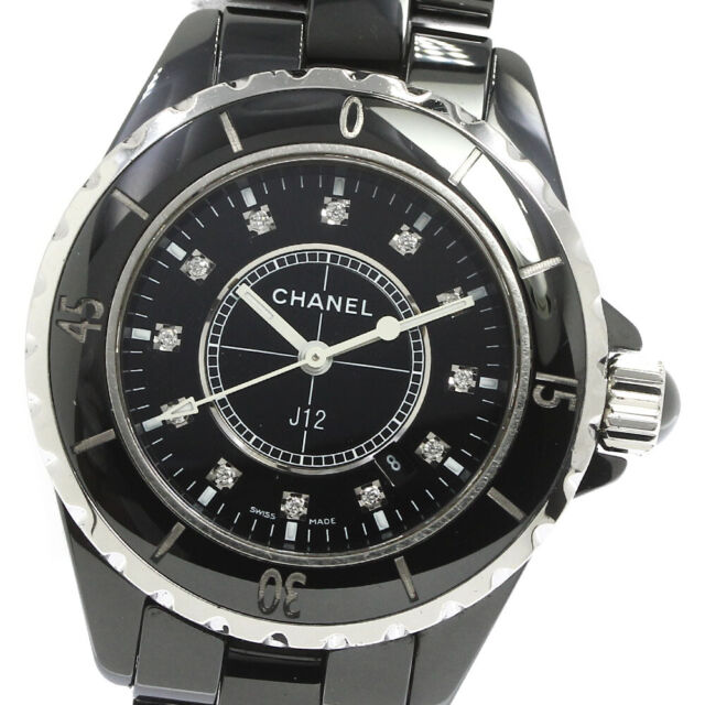  Shop Authentic Chanel J12 Quartz Diamonds Black Dial Black Steel Strap Watch for Women - J12 H1625 - Luxxuri