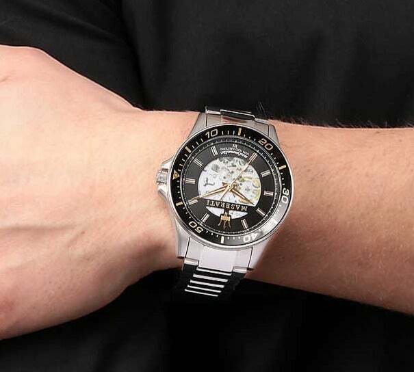  Shop Authentic Maserati SFIDA Automatic Black Dial Silver Steel Strap Watch For Men - R8823140002 - Luxxuri