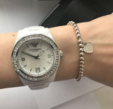  Shop Authentic Emporio Armani Ceramica White Mother of Pearl Dial Stainless Steel Strap Watch For Women - AR1426 - Luxxuri