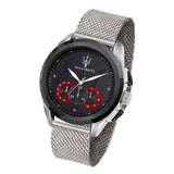 Shop Authentic Maserati Traguardo Black Dial Silver Mesh Bracelet Watch For Men - R8873612005 - Luxxuri
