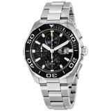  Shop Authentic Tag Heuer Aquaracer Calibre 16 Day-Date Black Dial Silver Steel Strap Watch for Men - CAY211A.BA0927 - Luxxuri