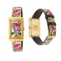  Shop Authentic Gucci G-Frame Floral Mother of Pearl Dial White Leather Strap Watch For Women - YA147406 - Luxxuri
