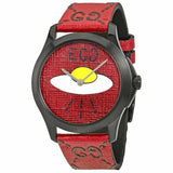  Shop Authentic Gucci G Timeless Ghost Red Dial Red Leather Strap Watch For Men - YA1264023 - Luxxuri