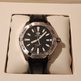  Shop Authentic Tag Heuer Aquaracer Quartz Black Dial Black Rubber Strap Watch for Men -  WBD1110.FT8021 - Luxxuri