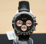  Shop Authentic Hugo Boss Talent Chronograph Black Dial Black Leather Strap Watch For Men - 1513580 - Luxxuri