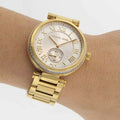  Shop Authentic Michael Kors Skylar Gold Dial Gold Steel Strap Watch for Women - MK5867 - Luxxuri