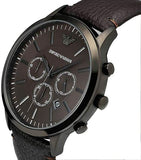  Shop Authentic Emporio Armani Sportivo Black Dial Brown Leather Strap Watch For Men - AR2462 - Luxxuri