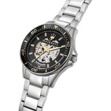  Shop Authentic Maserati SFIDA Automatic Black Dial Silver Steel Strap Watch For Men - R8823140002 - Luxxuri