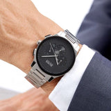 Shop Authentic Hugo Boss Peak Black Dial Silver Steel Strap Watch for Men - 1513762 - Luxxuri